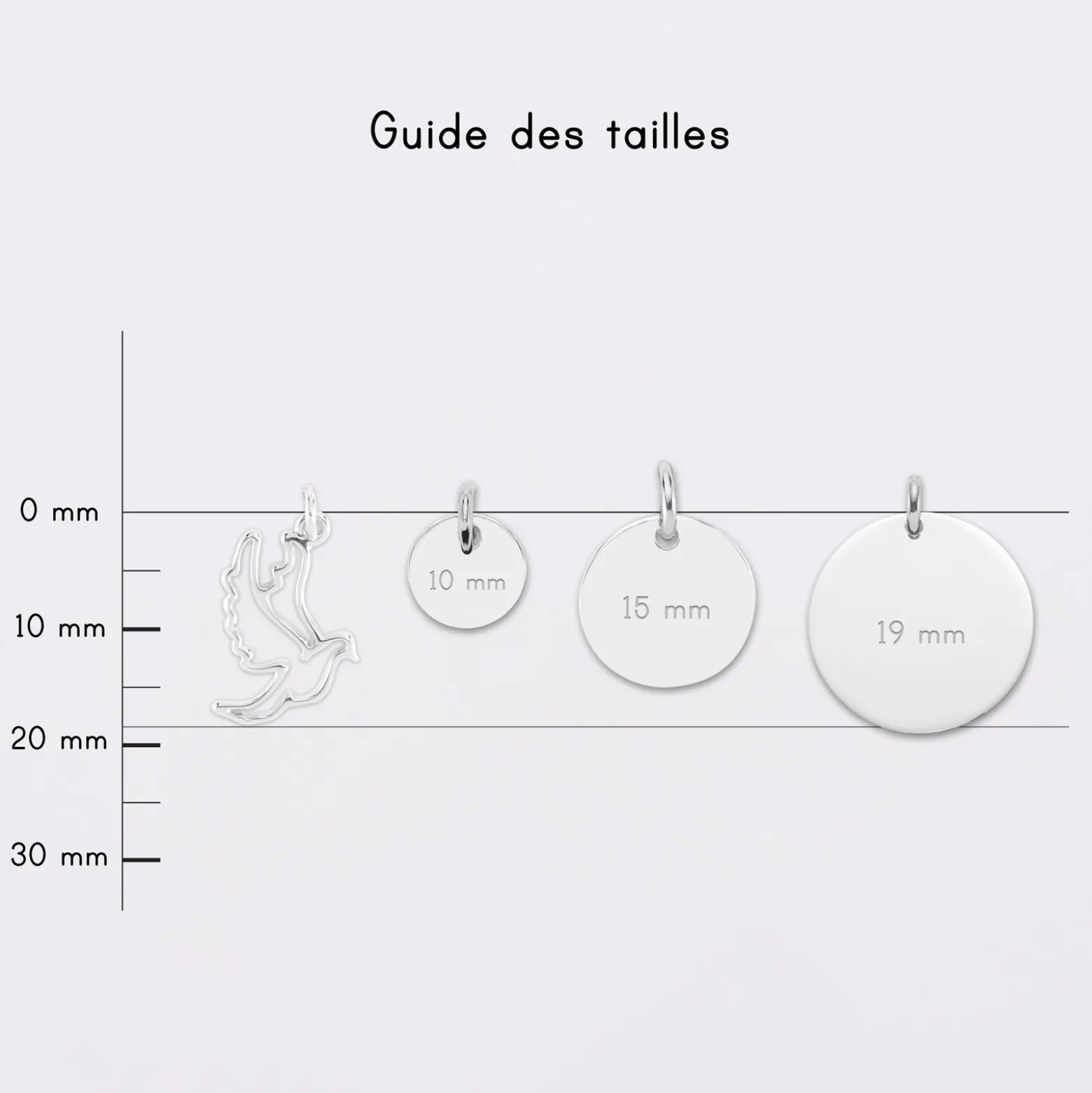 Breloque colombe argent 18 mm