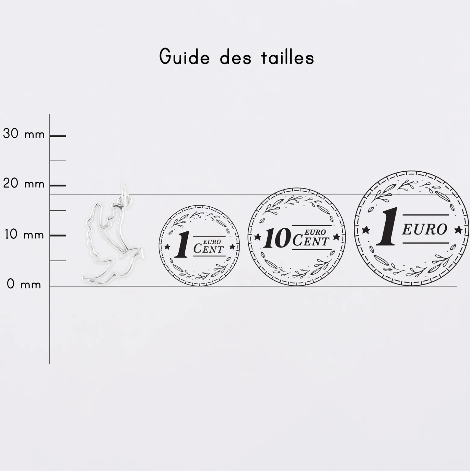 Breloque colombe argent 18 mm