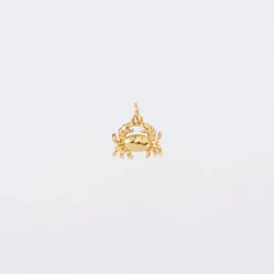 Breloque crabe plaqué or 7x12 mm
