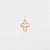 Breloque croix nacre plaqué or 16 mm