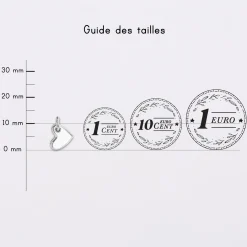 Breloque cœur email et argent 10 mm