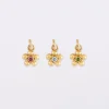 Breloque fleur zircon plaqué or 8 mm