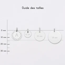 Breloque lettre initiale dentelle argent 14 mm