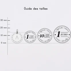 Breloque lettre initiale dentelle argent 14 mm