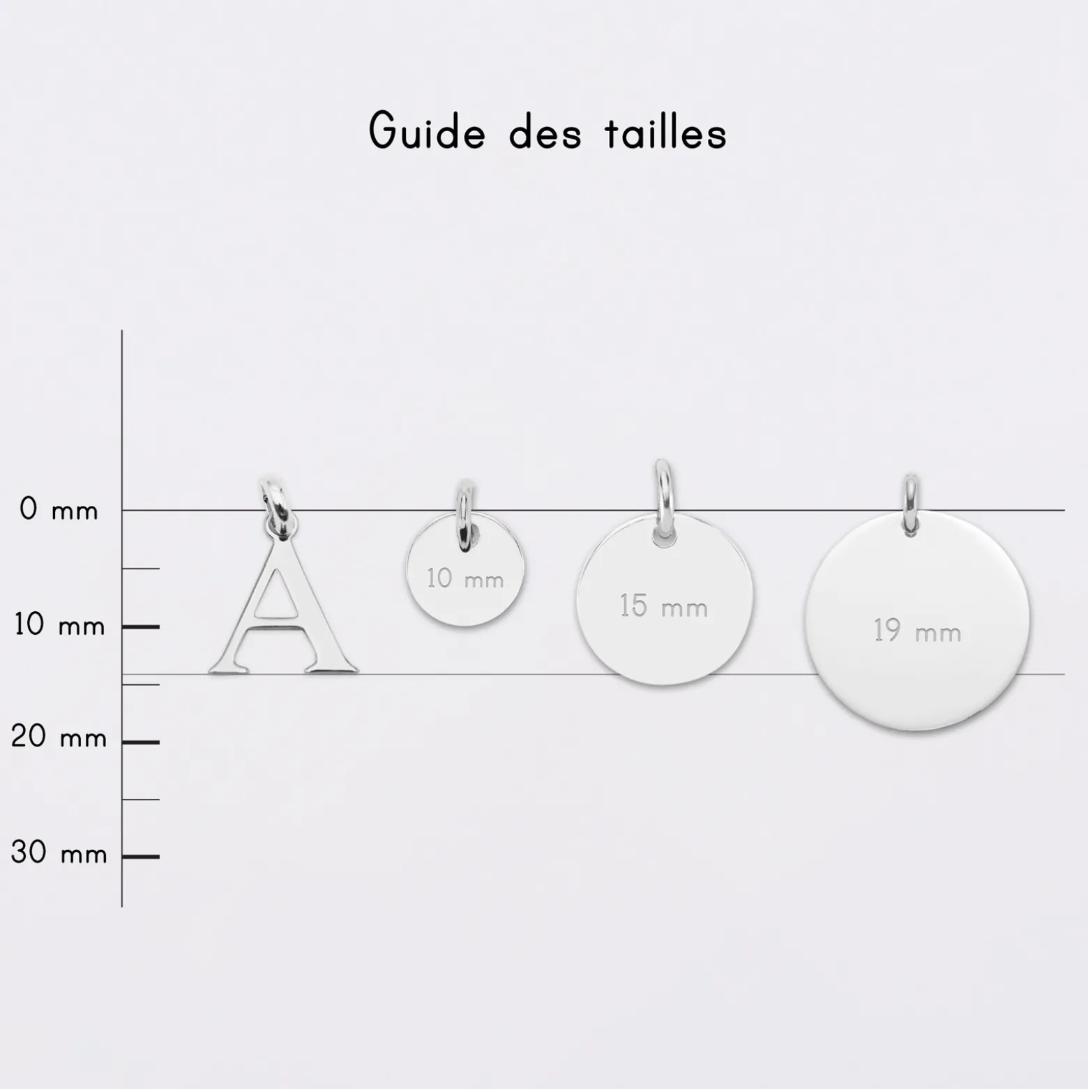 Breloque lettre initiale argent 14 mm