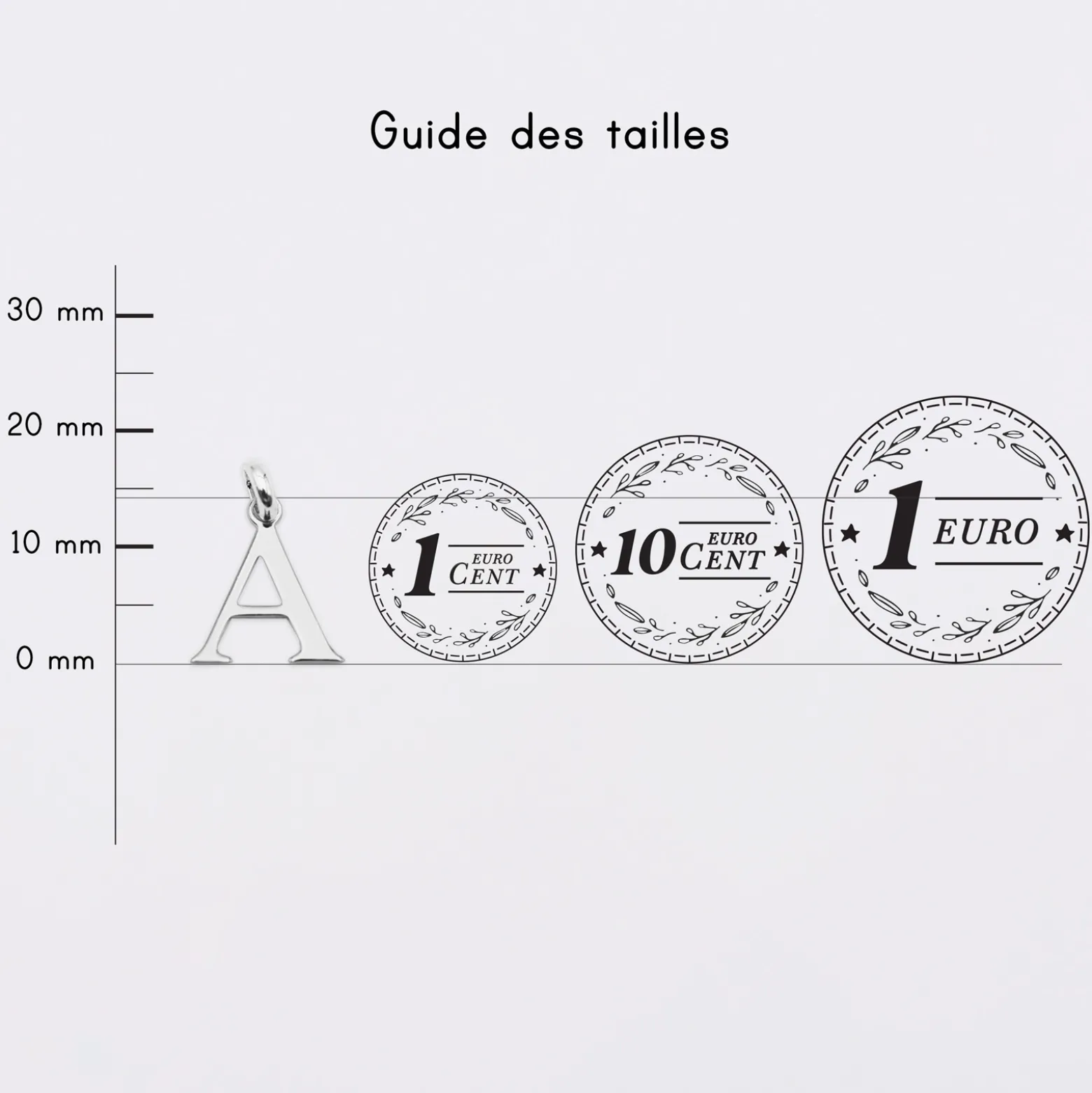Breloque lettre initiale argent 14 mm