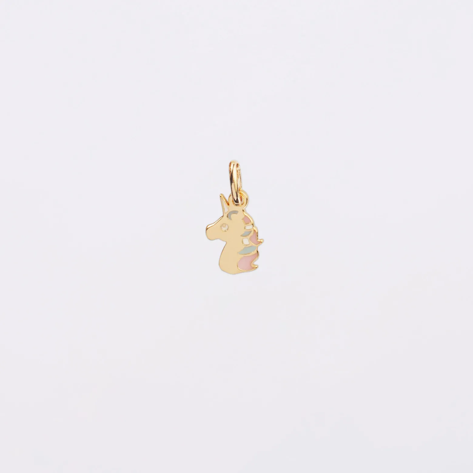 Breloque licorne email et plaqué or 12 mm