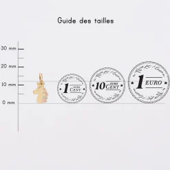 Breloque licorne email et plaqué or 12 mm