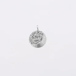 Breloque Lune trio zircons argent 14 mm
