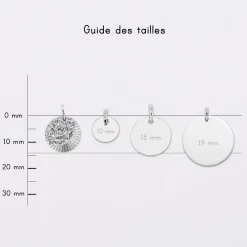 Breloque Lune trio zircons argent 14 mm