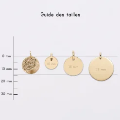 Breloque Lune trio zircons plaqué or 14 mm