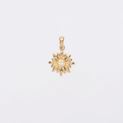 Breloque marguerite scintillante plaqué or 13 mm