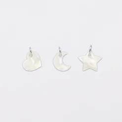 Breloque nacre argent 10 mm