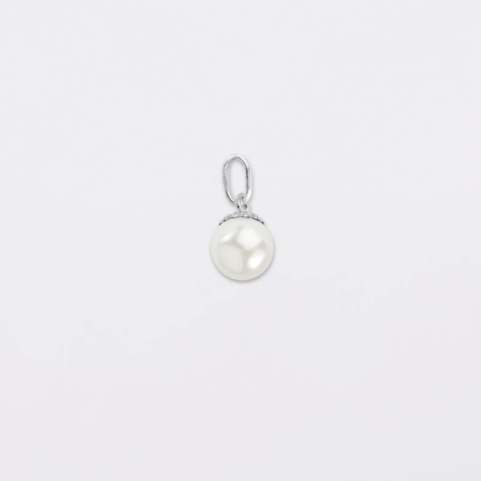 Breloque perle nacre argent 8,5 mm