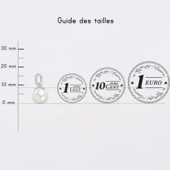 Breloque perle nacre argent 8,5 mm