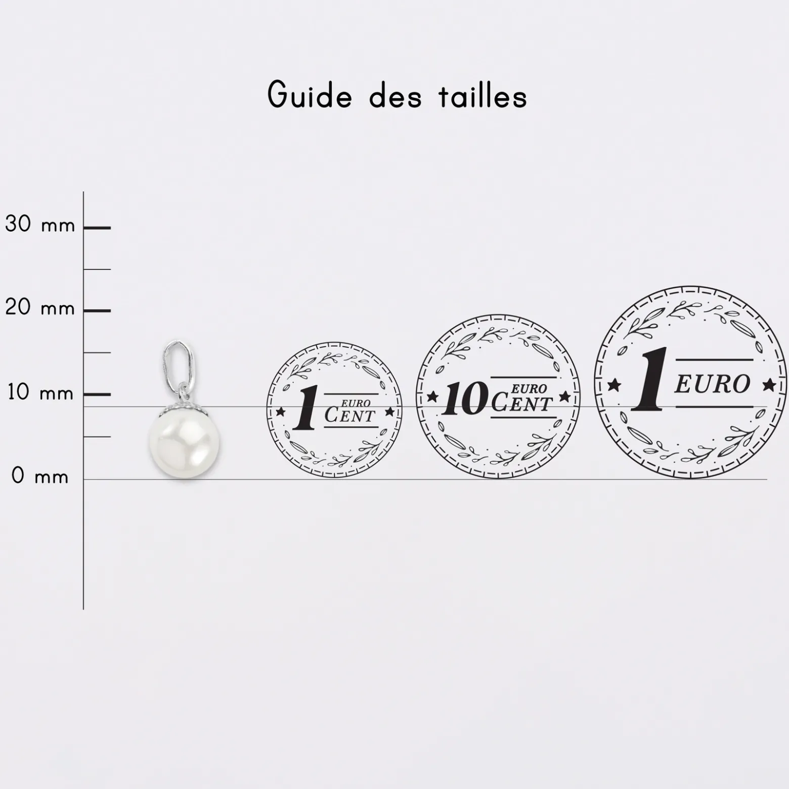 Breloque perle nacre argent 8,5 mm