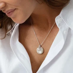Breloque perle nacre argent 8,5 mm