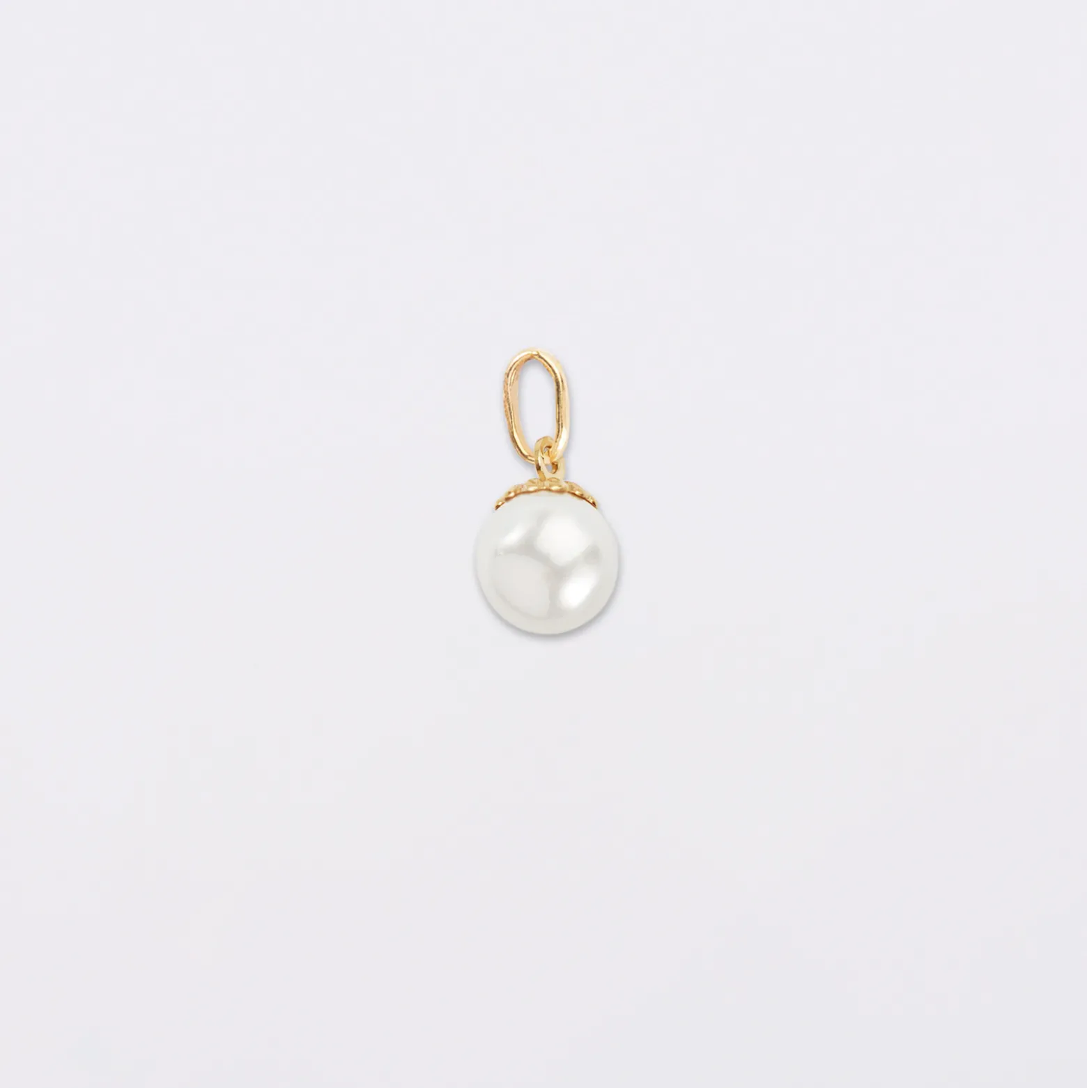 Breloque perle nacre plaqué or 8,5 mm