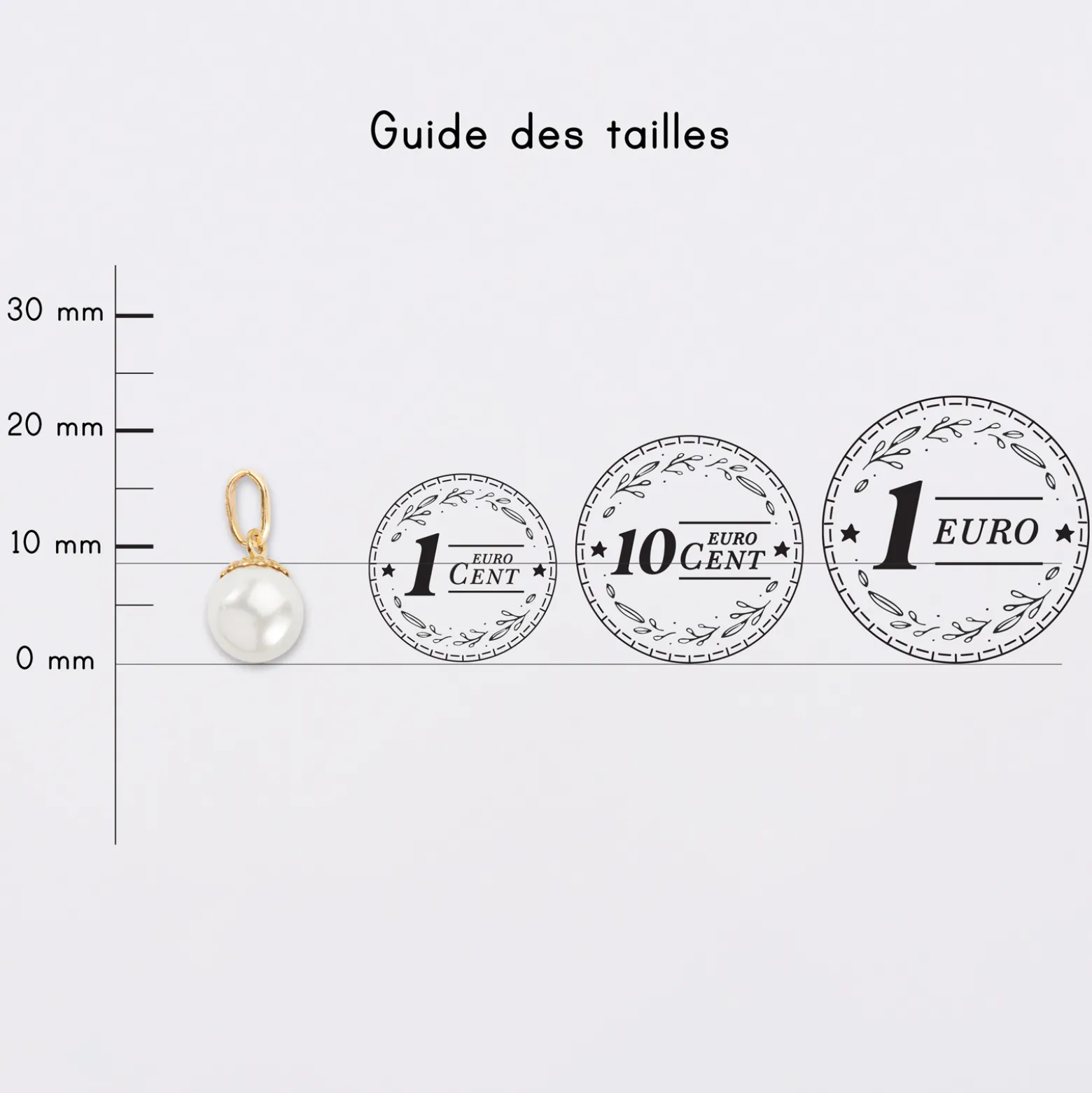 Breloque perle nacre plaqué or 8,5 mm