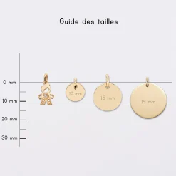 Breloque petit garçon scintillant plaqué or 12 mm