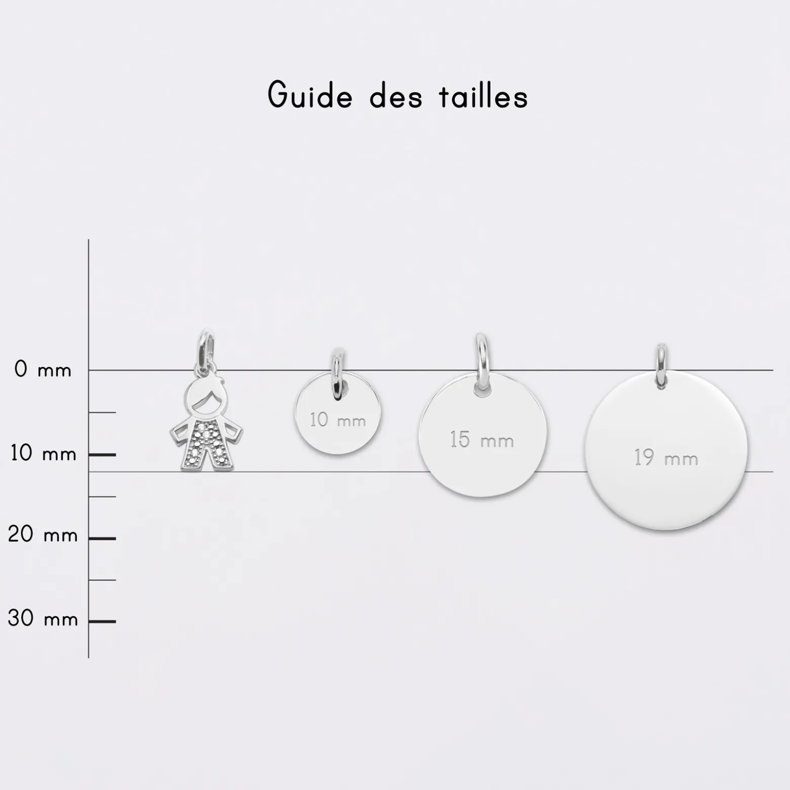 Breloque petit garçon scintillant argent 12 mm