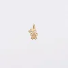 Breloque petite fille scintillante plaqué or 12 mm