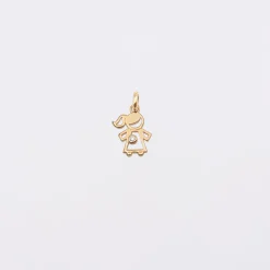 Breloque petite fille zircon plaqué or 12 mm