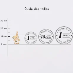 Breloque petite fille zircon plaqué or 12 mm