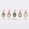 Breloque rectangle zircon plaqué or 9 mm
