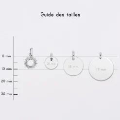 Breloque soleil ouvert argent 10 mm