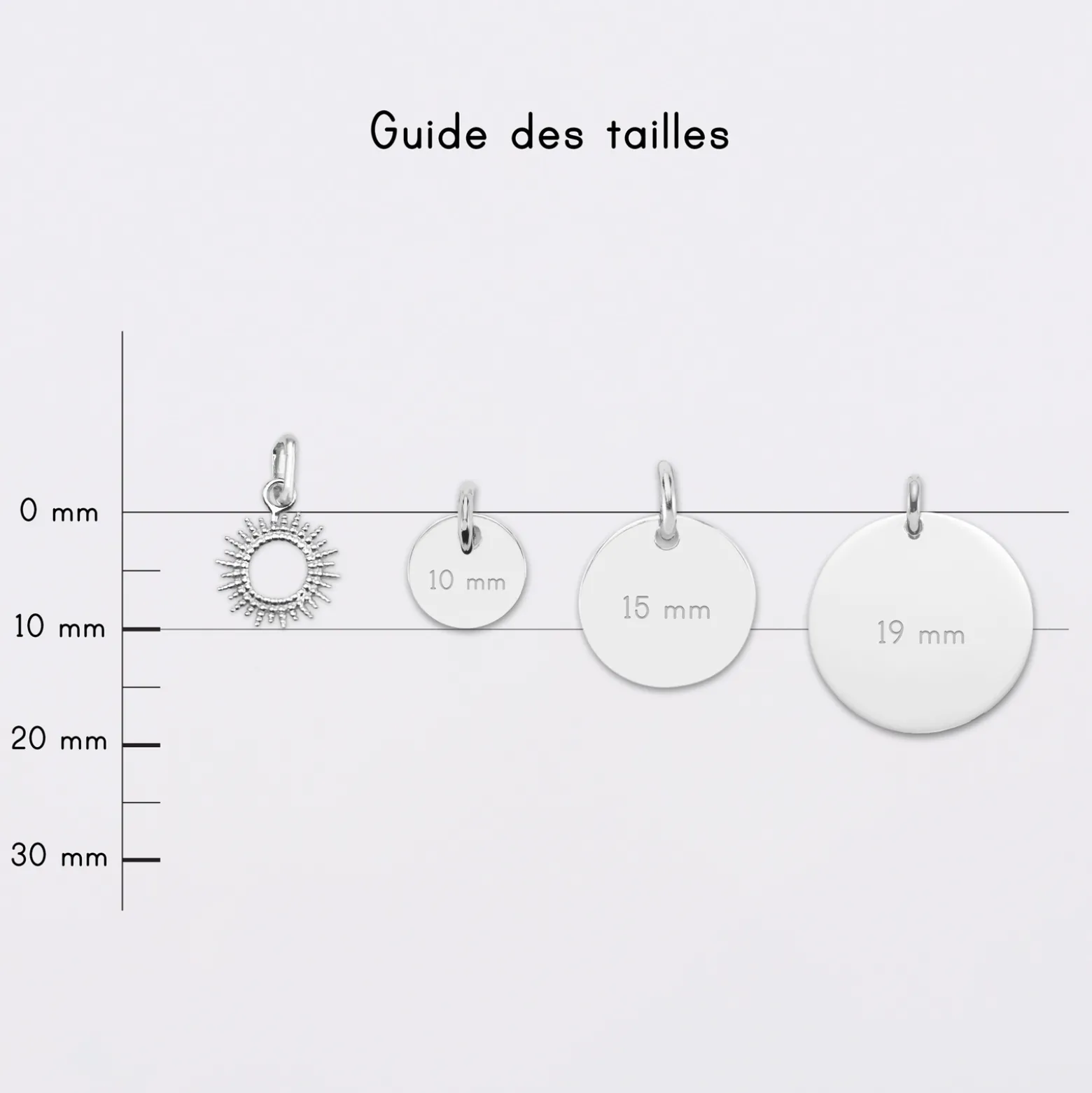 Breloque soleil ouvert argent 10 mm