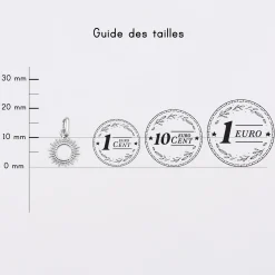 Breloque soleil ouvert argent 10 mm