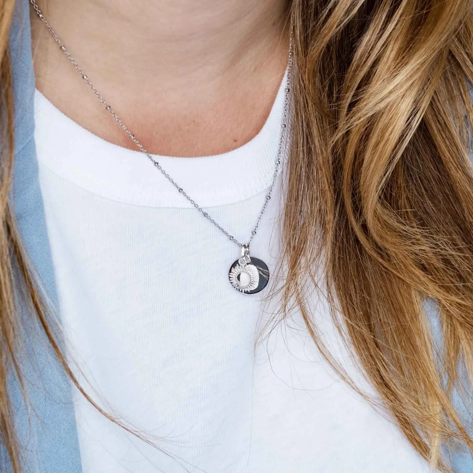 Breloque soleil ouvert argent 10 mm