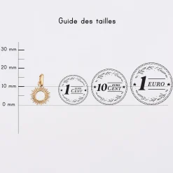 Breloque soleil ouvert plaqué or 10 mm