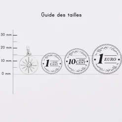 Breloque soleil scintillant argent 14 mm