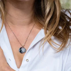 Breloque soleil scintillant argent 14 mm