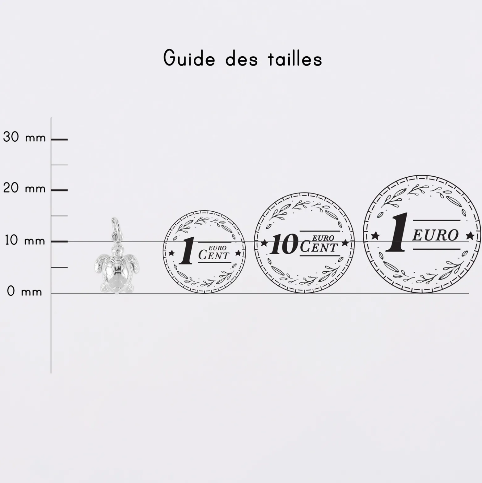 Breloque tortue argent 10 mm
