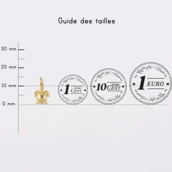 Breloque tortue plaqué or 10 mm