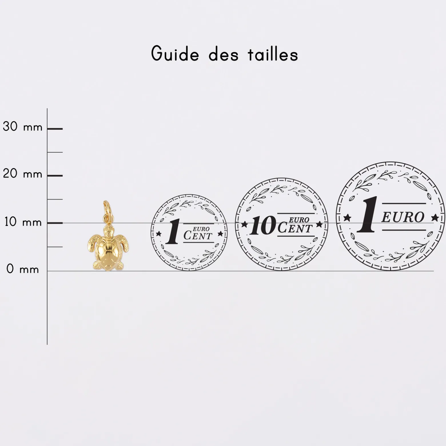 Breloque tortue plaqué or 10 mm