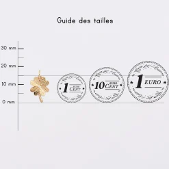 Breloque trèfle scintillant plaqué or 15 mm