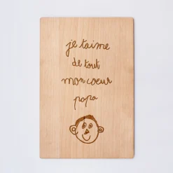 Cadre calendrier personnalisé bois gravé 15x10 cm avec support