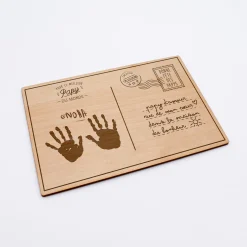 Cadre carte postale papy personnalisé bois gravé 15x10 cm avec support - édition spéciale