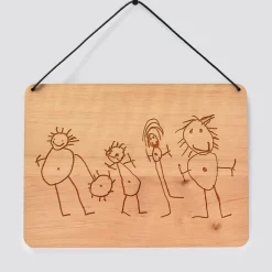 Cadre de décoration personnalisé gravé bois rectangle 20x14,6 cm