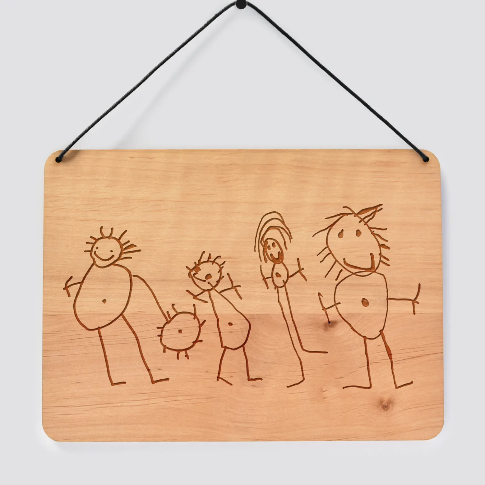 Cadre de décoration personnalisé gravé bois rectangle 20x14,6 cm
