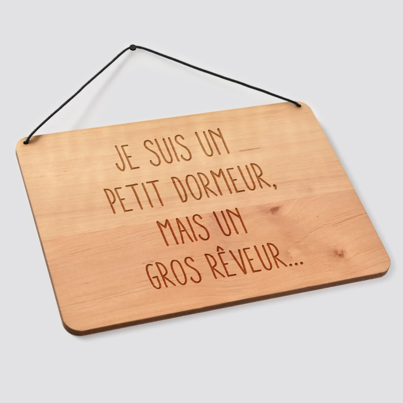 Cadre de décoration personnalisé gravé bois rectangle 20x14,6 cm