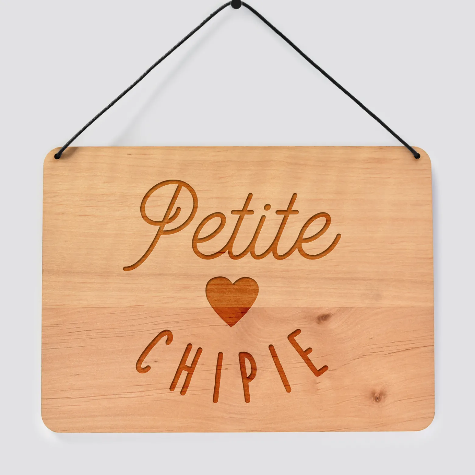 Cadre de décoration personnalisé gravé bois rectangle 20x14,6 cm