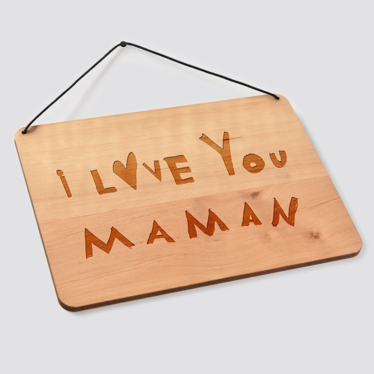 Cadre de décoration personnalisé gravé bois rectangle 20x14,6 cm