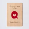 Cadre personnalisé bois gravé 15x10 cm avec support - édition spéciale "J'ai quelque chose à te dire"