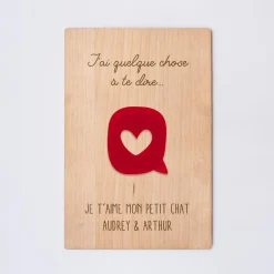 Cadre personnalisé bois gravé 15x10 cm avec support - édition spéciale 