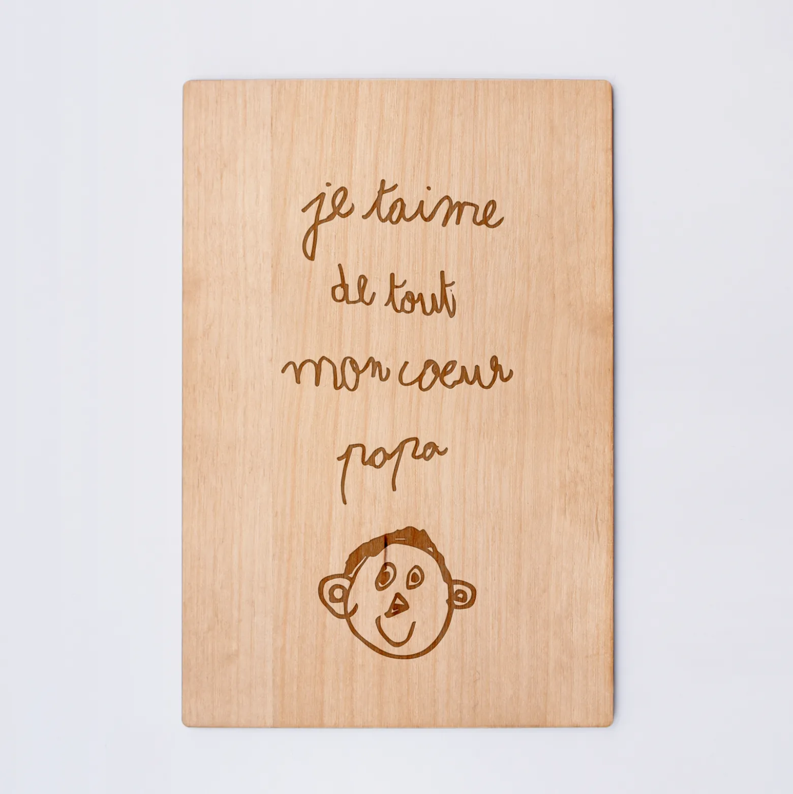 Cadre personnalisé bois gravé 15x10 cm avec support
